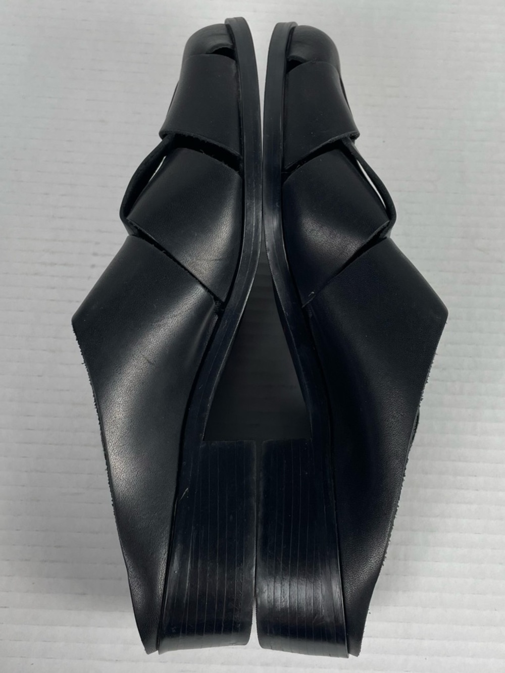 NOT FOR SALE Rare Vintage 90s Fisherman Mules Sandal 10 Black Leather Brazil - Picture 13 of 16